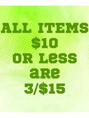 Most items 3 for $15